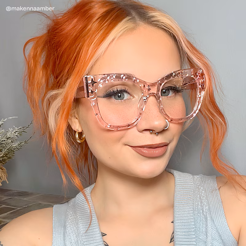 Minfia Carré Rose Lunettes6