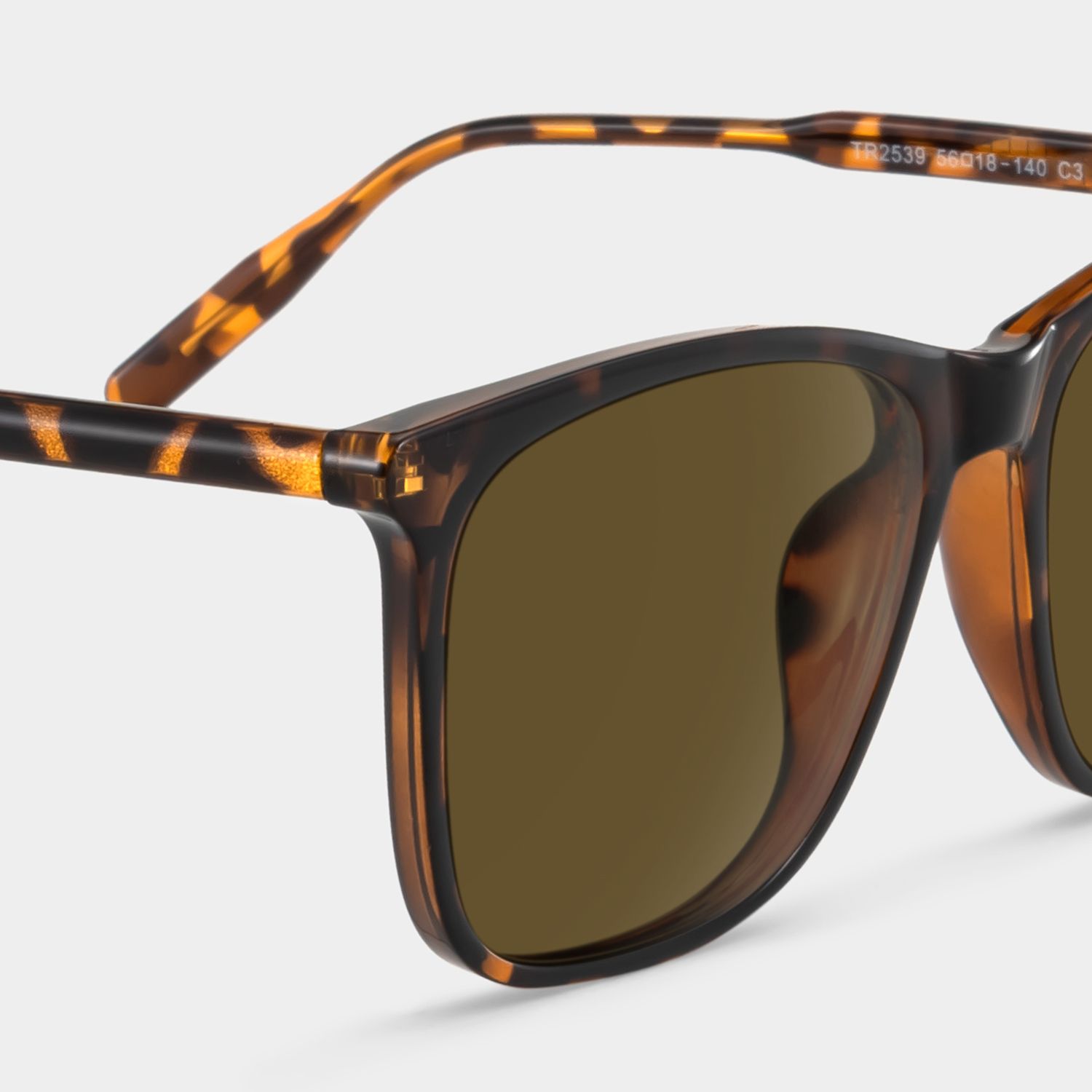 Malika Lunettes de soleil carrées écaille TR904