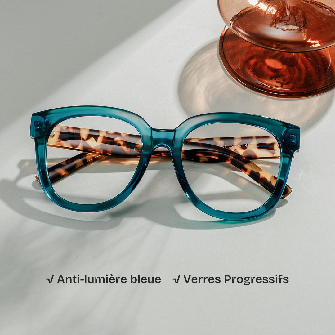 Harrell Lunettes carrées vert foncé0