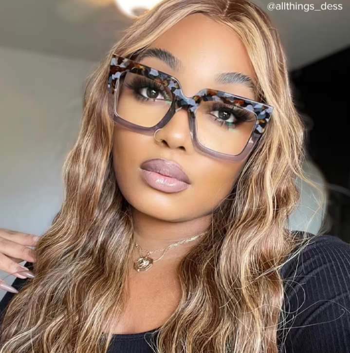 Brandon Gris Floral Carré Lunettes5