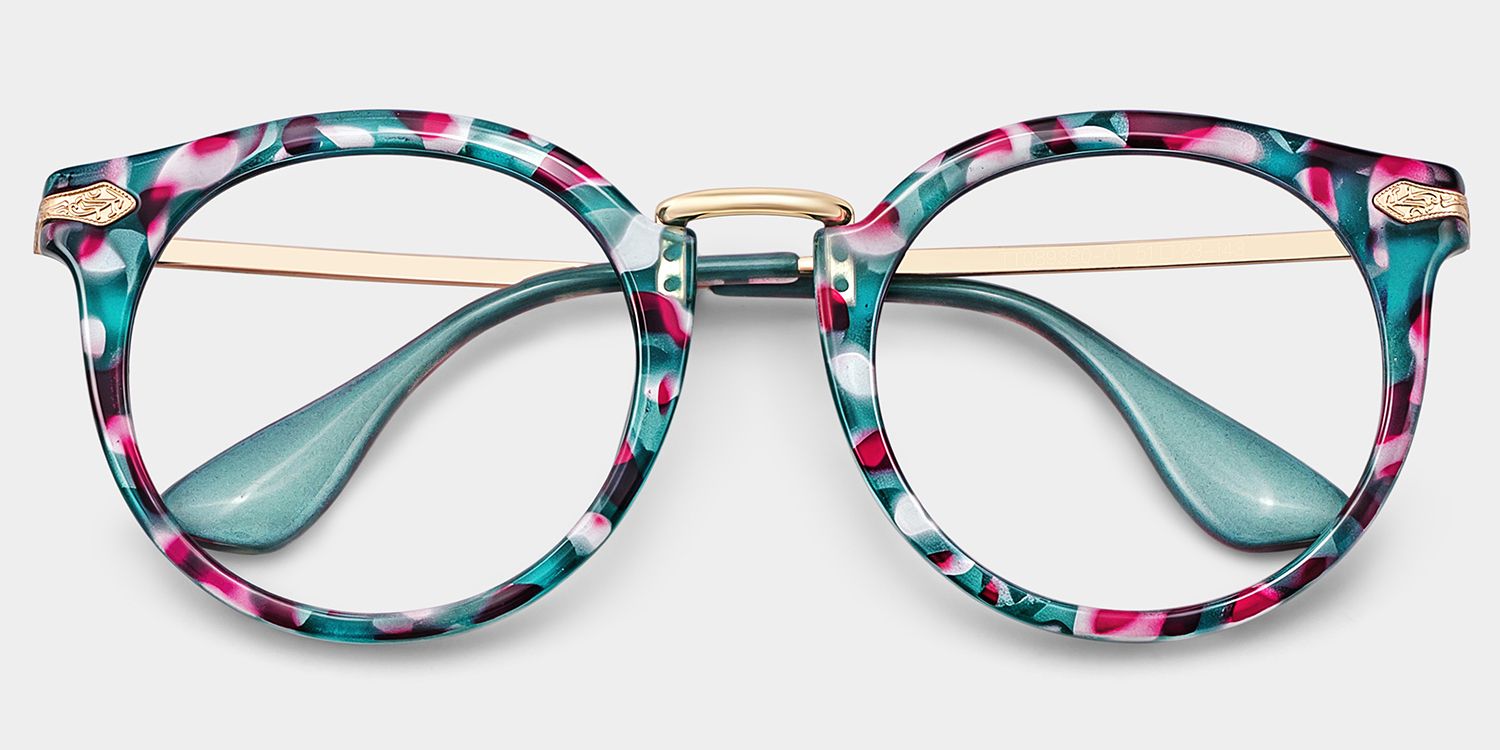 Quentina Bleue Ronde Lunettes3