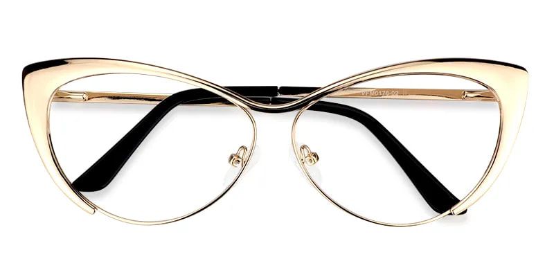 Ellen Cat eye Doré Métal Lunettes2