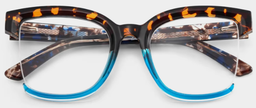 Carrées Bleues Écaille TR90 Lunettes1