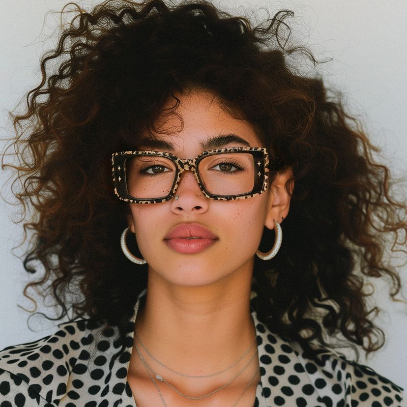 Gleam Rectangulaire Léopard Lunettes