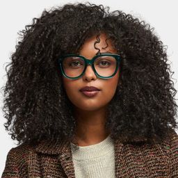 Carré Vert Foncé Plastique Lunettes6