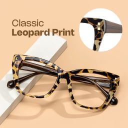 Tessia Léopard Marron Carré lunettes0