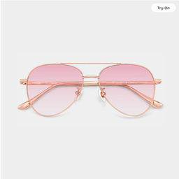 Lunettes de soleil aviateur en métal doré rose1