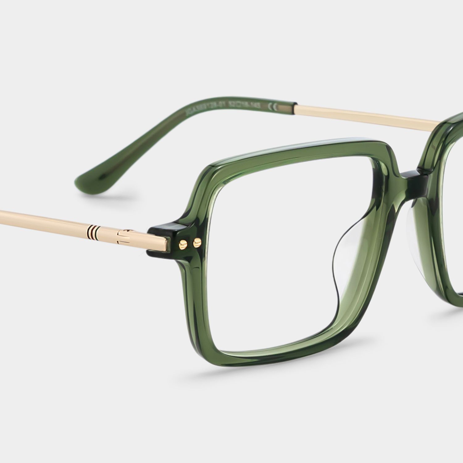 Asher Vert Rectangle Lunettes4