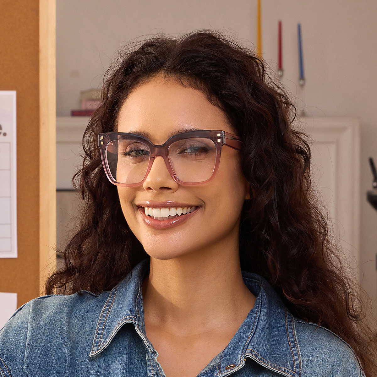 Minguela Carré Gris Rose Lunettes1