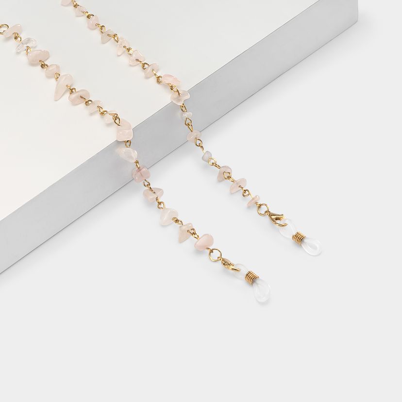 Chaînes de lunettes élégantes en pierre rose