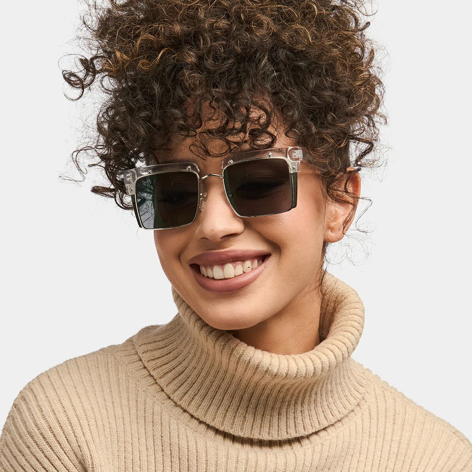 Kiana Square Clair Lunettes de soleil pour Sublimer votre Visage | ZEELOOL FR1