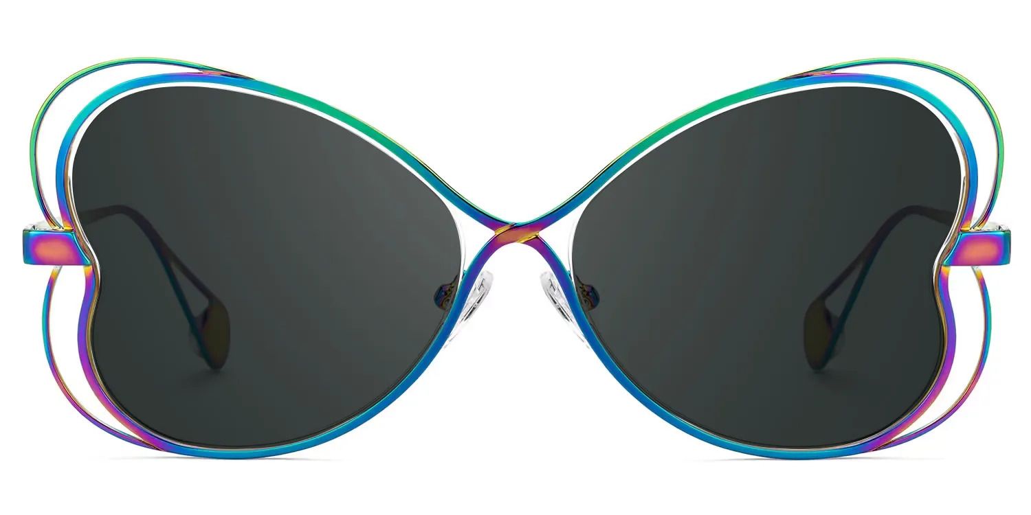 Aretha Geometric Irisé Lunettes de soleil pour Femmes et Hommes | ZEELOOL FR0
