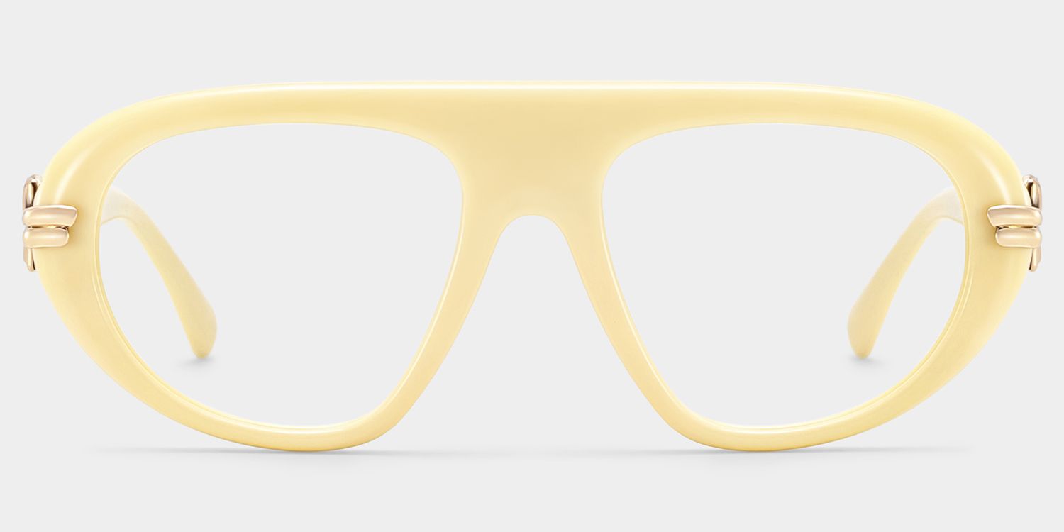 Aveline Lunettes aviateur fines blanches cerclées pour femmes | ZEELOOL0