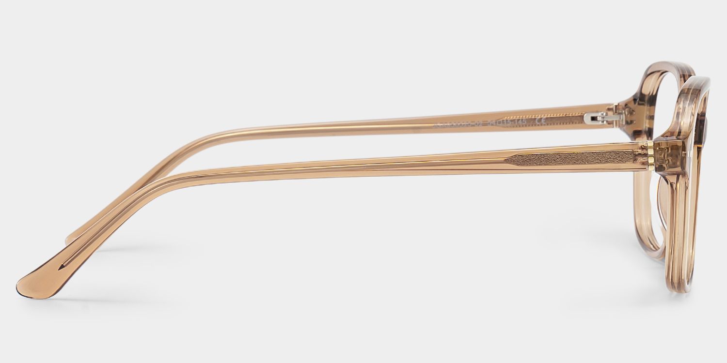 Clementine Lunettes carrées en acétate marron clair3