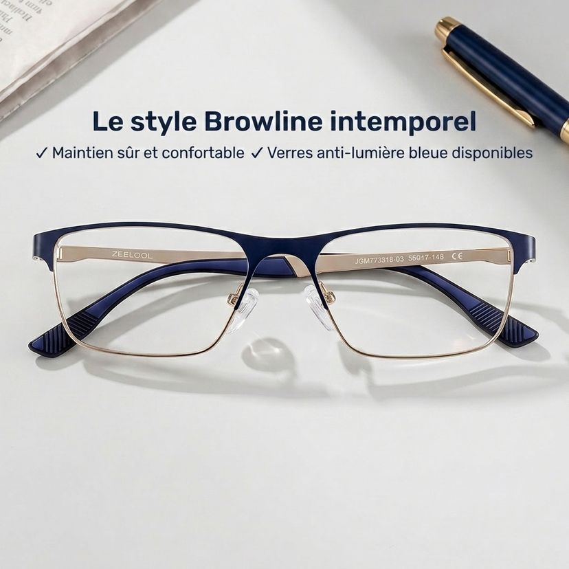 Lunettes Kellen bleues demi-cerclées