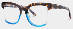 Carrées Bleues Écaille TR90 Lunettes2
