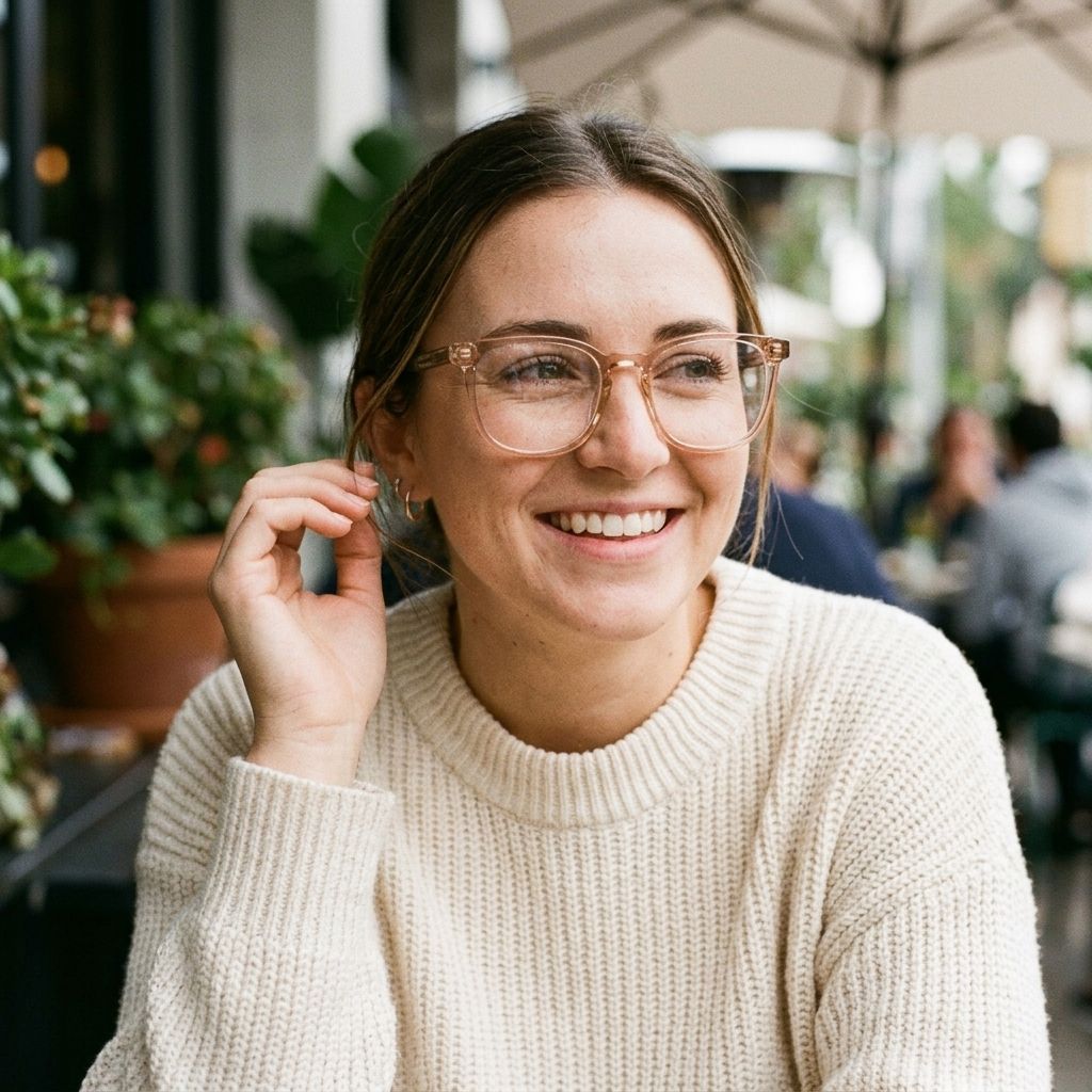 Hailey Carrées Acétate Beige Lunettes7