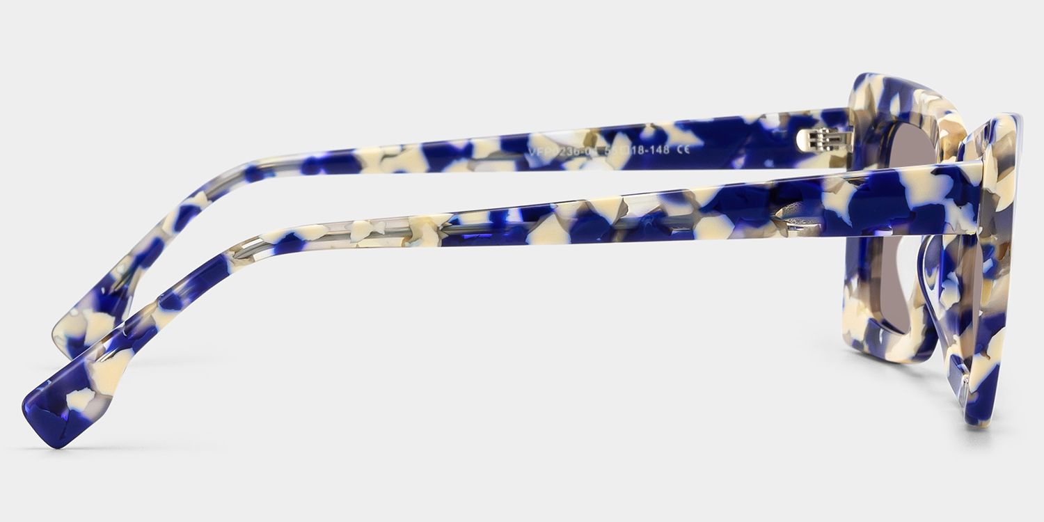 Lunettes de soleil de style Rectangle Blue-Floral Newell | ZEELOOL Découvrir ZEELOOL3