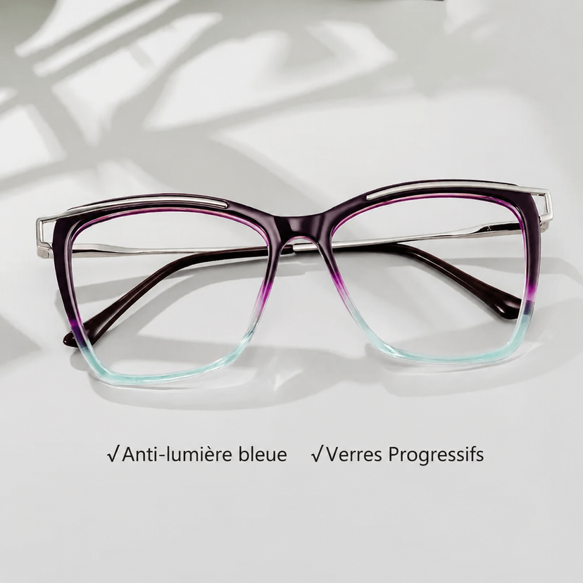 Lunettes Krystle carrées bleu-violet