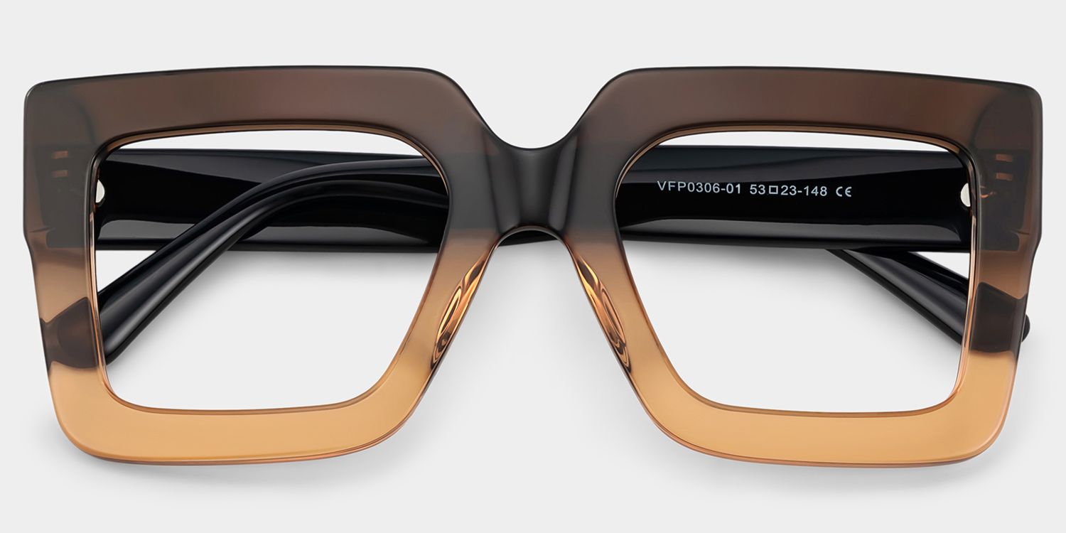 Brandon Marron Carré Lunettes1