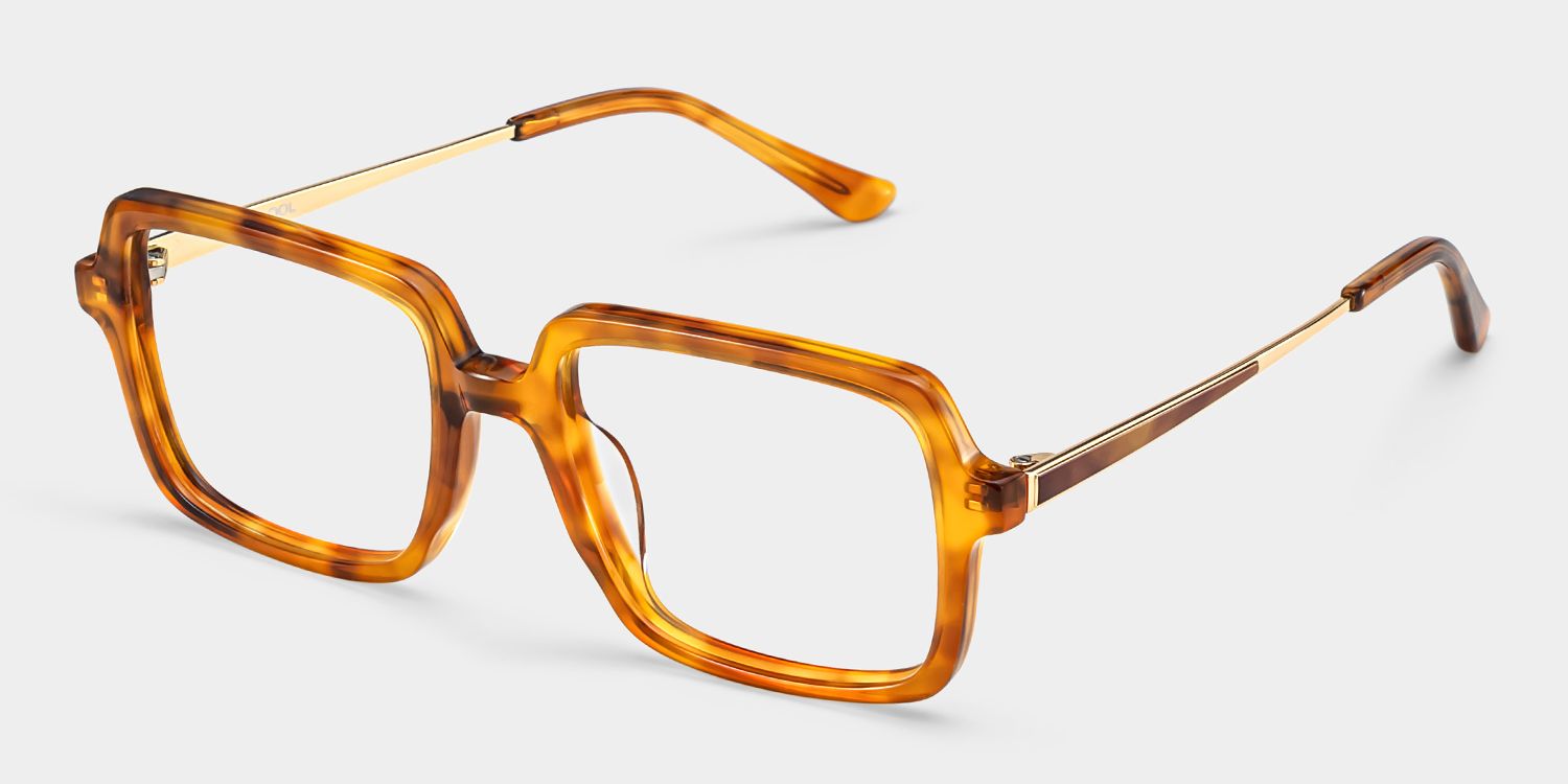 Beatrice Rectangulaire Jaune Lunettes3