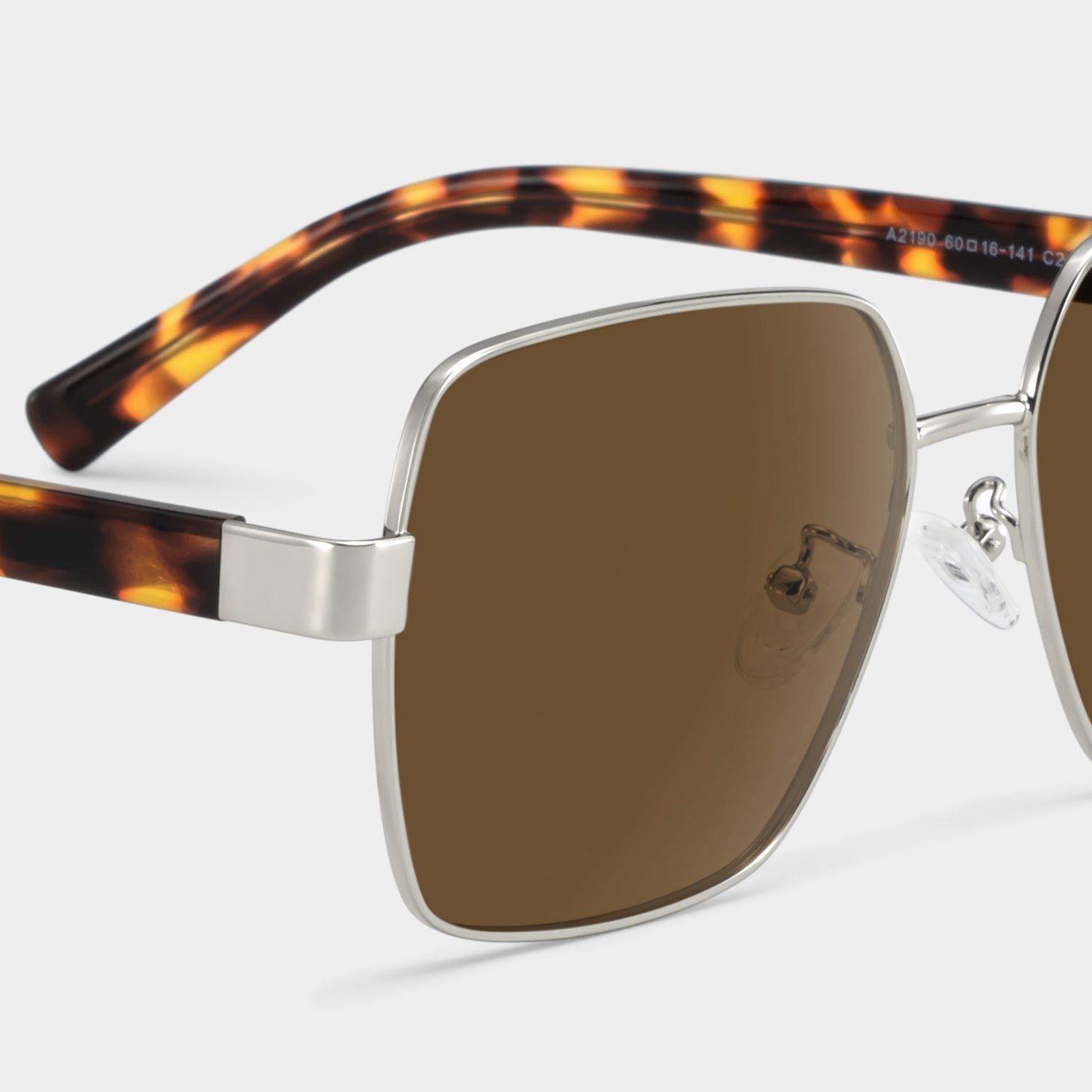 Sahara  Lunettes de soleil carrées en métal marron4