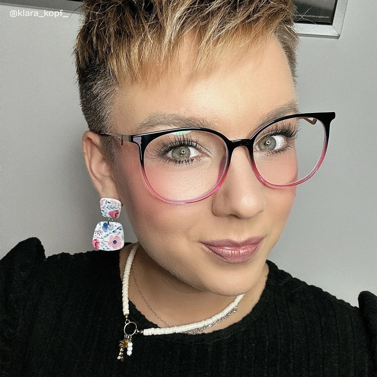 Lunettes Chanty rondes noir-violettes à monture fine | Zeelool5