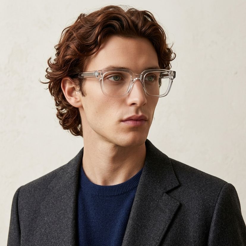 Lunettes rectangulaires transparentes Nick
