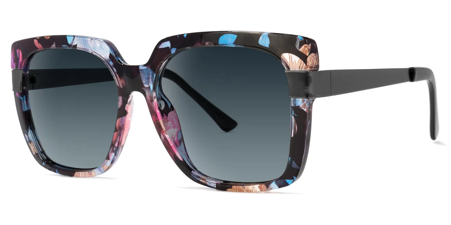 Reeves Lunettes carrées à motif floral1