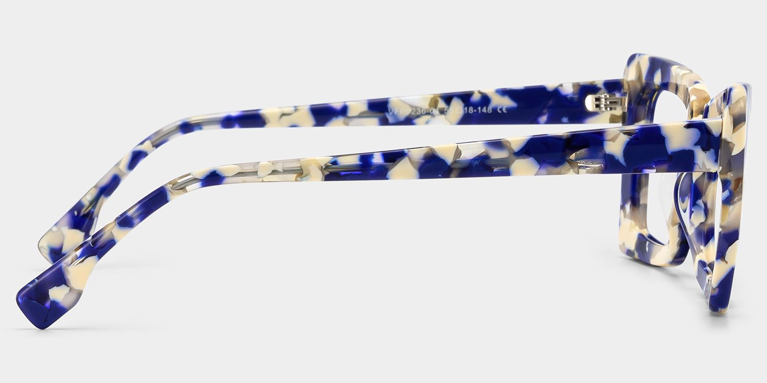 Newell Rectangulaires Acétate Blue-Floral Lunettes4