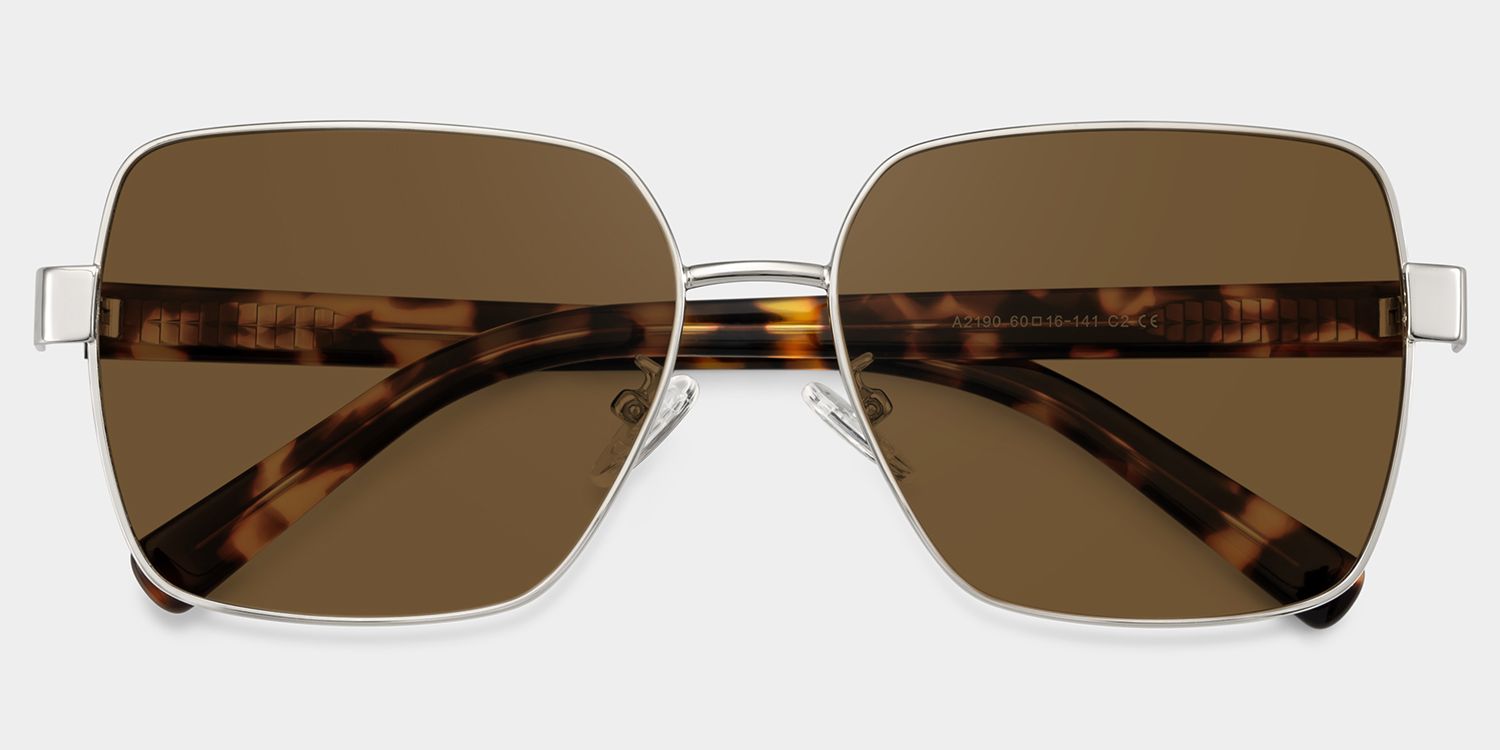 Sahara  Lunettes de soleil carrées en métal marron1