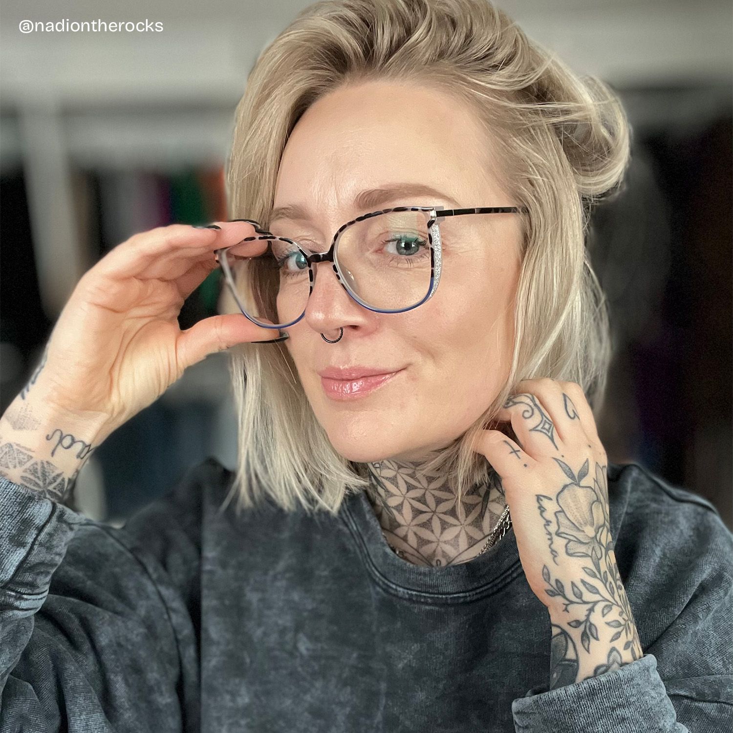 Rodz Tortue Bleu Carré Lunettes6