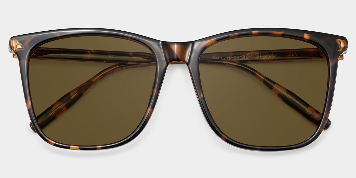Malika Lunettes de soleil carrées écaille TR901