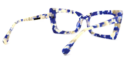 Rectangulaires Acétate Blue-Floral Lunettes4