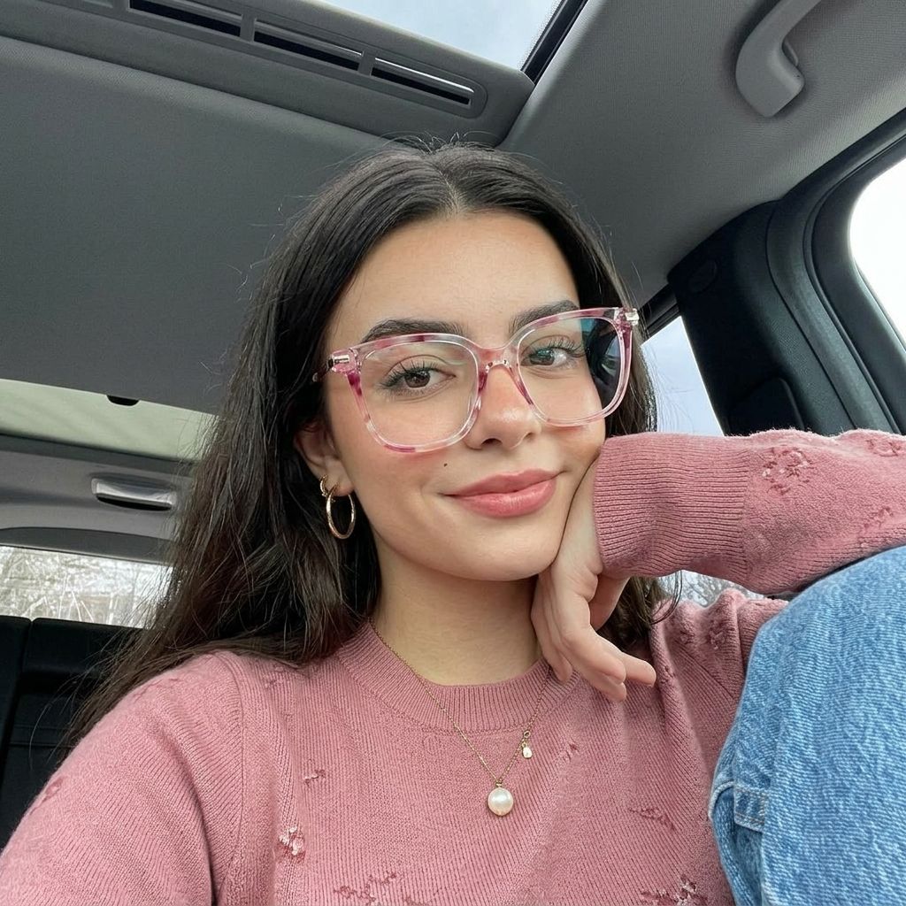 Jacqui Carré Rose TR90 Lunettes7