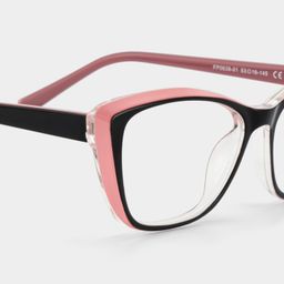 Fidelia Noir Rose Cateye Lunettes5
