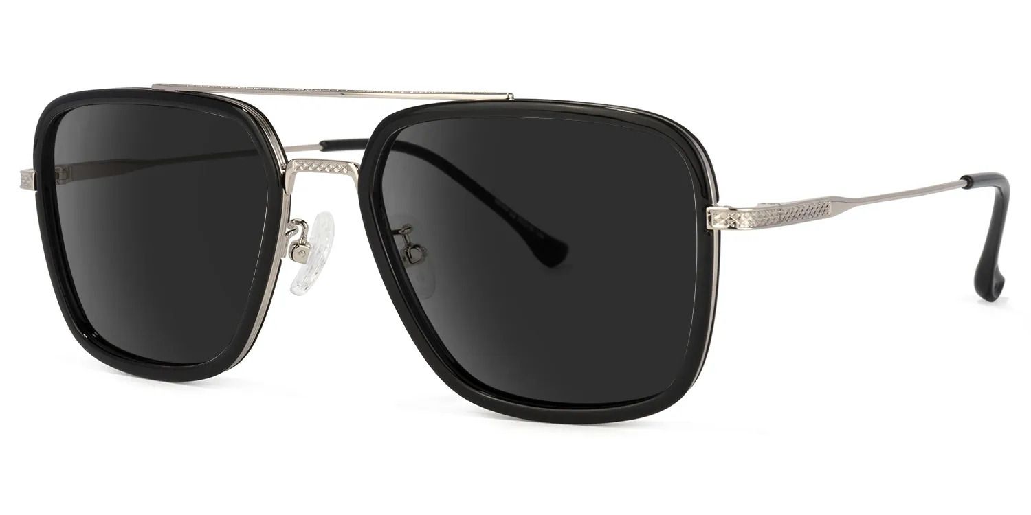 Lunettes Nayeli Aviator Noir-Argent | Lunettes Zeelool1