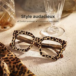 Lunettes carrées imprimé léopard Megan0