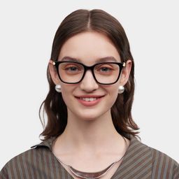 Delilah Carré Noir Lunettes6
