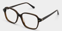 Lunettes carrées en acétate marron3