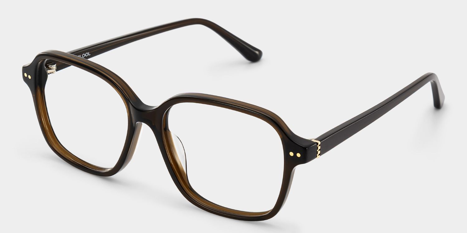 Clementine Lunettes carrées en acétate marron3