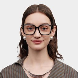 Talia Carré Noir Lunettes8