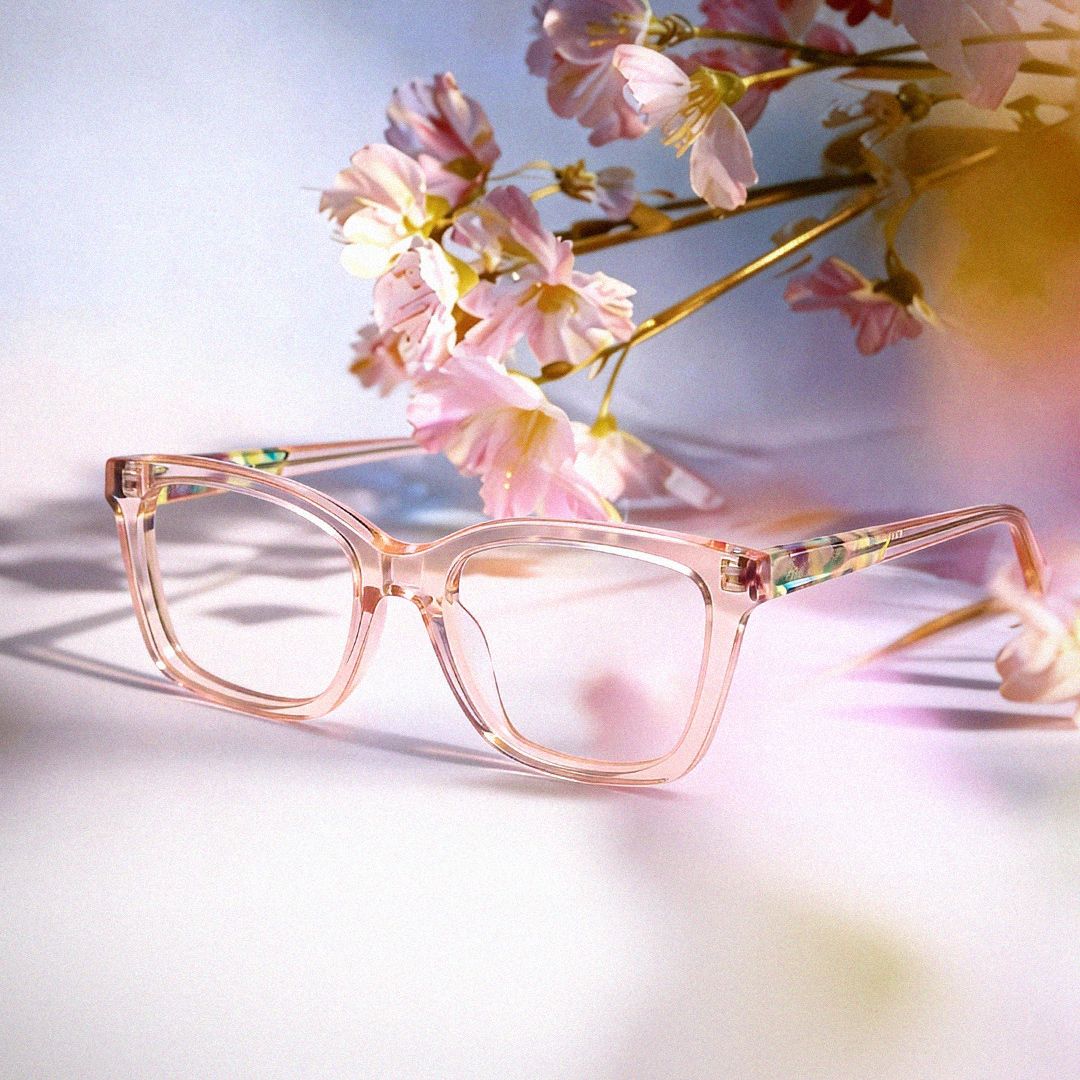 Cassia Rectangulaires Acétate Rose Lunettes0