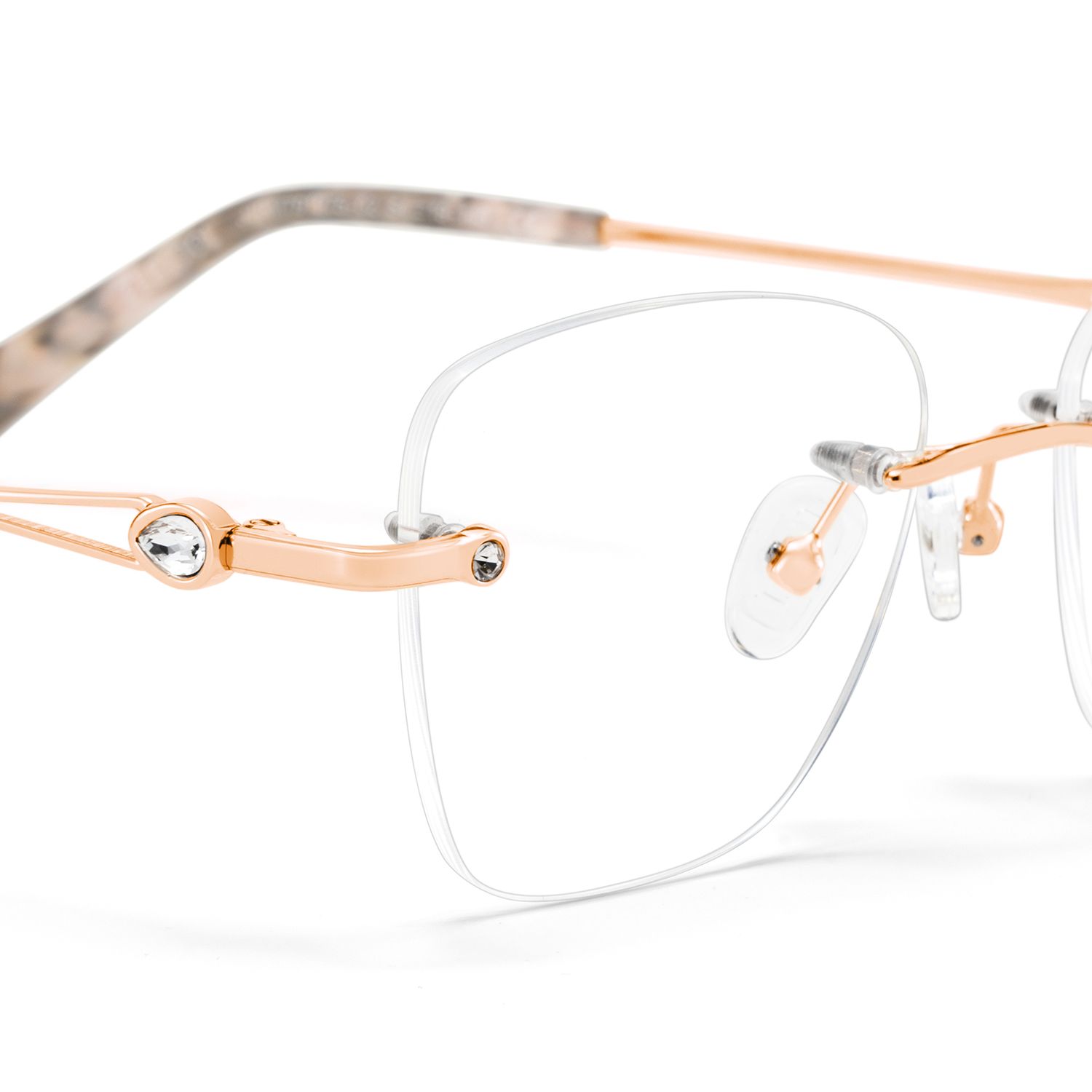 Seth Rectangulaires Métal Or Rose Lunettes4