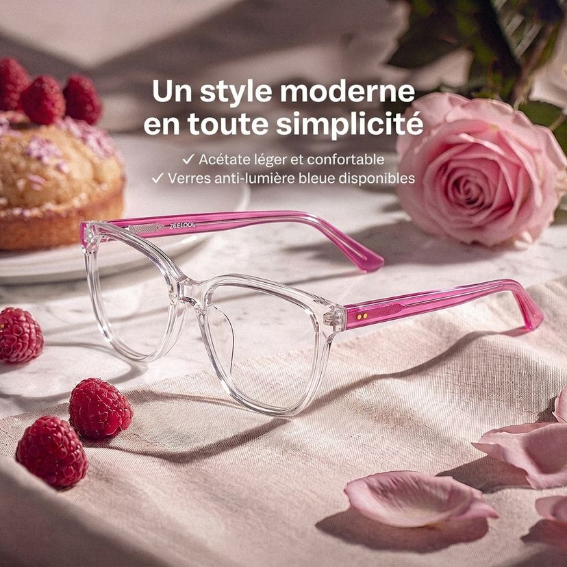Lunettes rectangulaires transparentes Eva