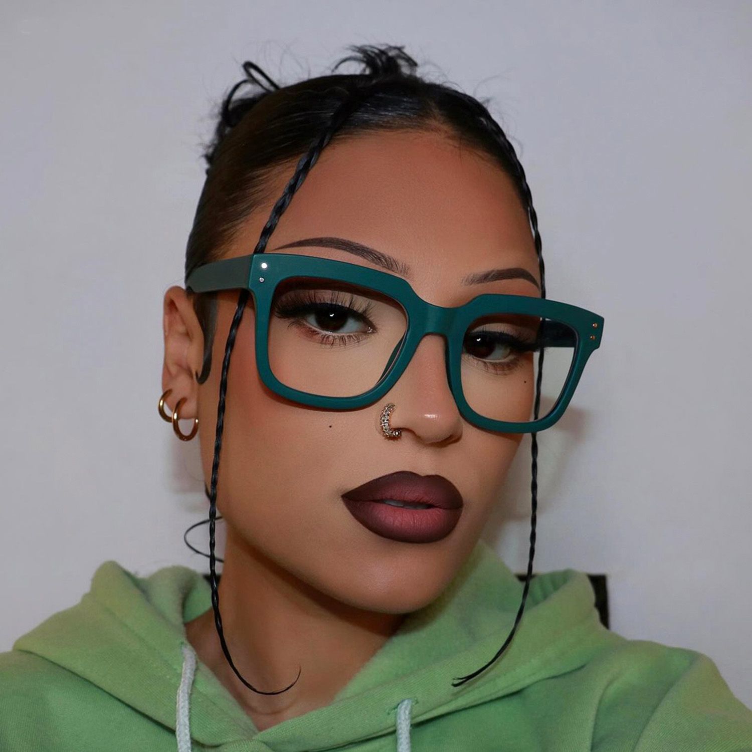 Liizbeett Carrées Vert TR90 Lunettes5