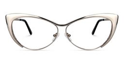 Cat Eye Métal Argenté Lunettes0