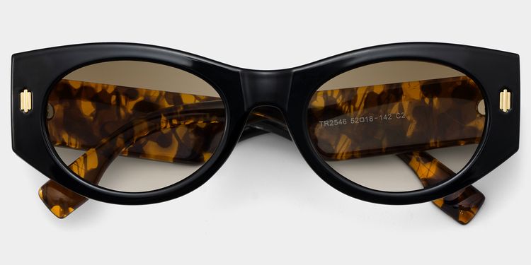 Lunettes de soleil géométriques noires TR90