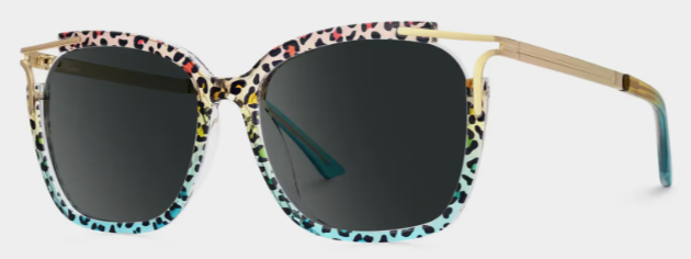 Carré Léopard Bleu TR90 Solaire