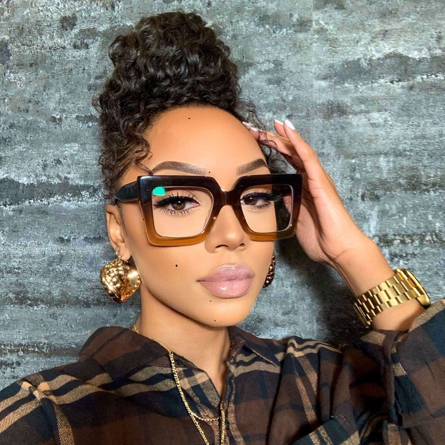 Brandon Marron Carré Lunettes7